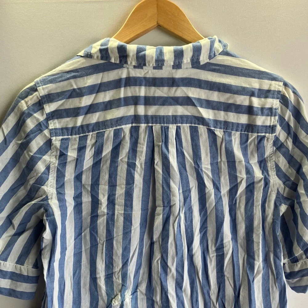 J. Crew Blue and White Striped Shirt